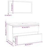 Bathroom Furniture Set Smoked Oak Engineered Wood 3120348