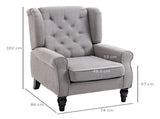Retro Accent Chair, Wingback Armchair with Wood Frame Button Tufted Design for Living Room Bedroom, T3398P328125