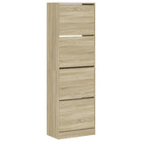 Shoe Cabinet with 4 Flip-Drawers Sonoma Oak 60x34x187.5 cm 3214373