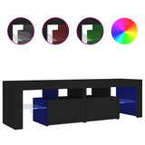 TV Cabinet with LED Lights Black 140x36.5x40 cm 804365