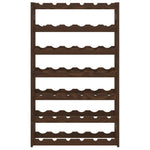 ZNTS Wine Rack for 42 Bottles Brown Solid Wood Pine 373392