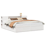 Bed Frame without Mattress White 200x200 cm Solid Wood Pine 3323405