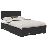 Bed Frame with Headboard Black 120 x 190 cm Engineered Wood 3412401