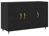 Sideboard Black Oak 90 x 34 x 80 cm Engineered Wood 879581