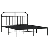 Bed Frame Black Powder-coated steel Double Bed Frame 353635