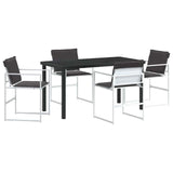 Garden Dining Set Folding 5 pcs White Textilene and steel 3379339