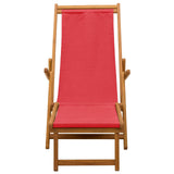 Folding Sun Lounger 2 pcs 3 Position Solid Eucalyptus Wood Red 3407818