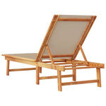 Sun Lounger Taupe Solid Wood Acacia and Textilene 4008415