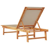 Sun Lounger Taupe Solid Wood Acacia and Textilene 4008415