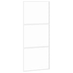 Sliding Door White 90x205 cm Tempered Glass and Aluminium 155205