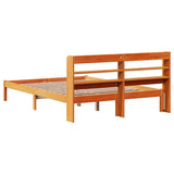 Bed Frame with Headboard without Mattress Wax Brown 135x190 cm 3306554