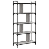 Bookcase 5-Tier Grey Sonoma 76x32x158 cm Engineered Wood 833943