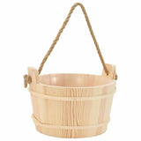 Sauna Accessory Set 4 pcs Brown Solid Pine Wood and Hemp 42023676