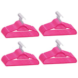 100 pcs Clothes Hanger Set Anti-slip Pink Velvet 289925