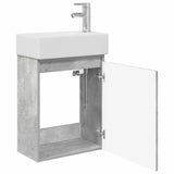 Bathroom Vanity Unit with Tap Concrete Grey 45.5 x 22.5 x 84 cm 889454