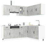 ZNTS 11 Piece Kitchen Cabinet Set Lucca Concrete Grey Engineered Wood 3314955