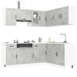 ZNTS 11 Piece Kitchen Cabinet Set Lucca Concrete Grey Engineered Wood 3314955