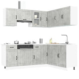 11 Piece Kitchen Cabinet Set "Lucca" Concrete Grey Engineered Wood 3314955