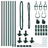 Fence Post 7 pcs Green Steel 42004286