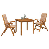 3-Piece Garden Dining Set Natural Solid Acacia Wood 3434592