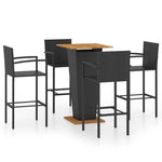 ZNTS 5 Piece Garden Bar Set Black 3064866