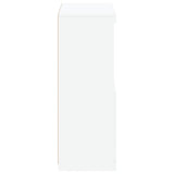 Side Cabinet with LED Lights White Engineered Wood 836623