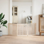 Dog Gate Foldable 3 Panels 150 cm Poplar Wood 352236