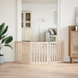 Dog Gate Foldable 3 Panels 150 cm Poplar Wood 352236