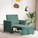Pull out Sofa Bed Single Dark green 90 x 165 x 87 cm Velvet 42002699