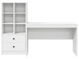 Desk with Drawer with Shelf with Storage 2 pcs White 3337361