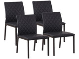 Modern Dining Chairs Upholstered Faux Leather Accent Chairs with Metal Legs for Kitchen, Set of 4, T3398P328169