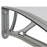 Door Canopy Grey and Transparent 400x75 cm Polycarbonate 153598
