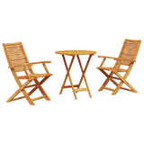 Folding Bistro Set Folding 3 pcs Brown Solid Acacia Wood 3375695