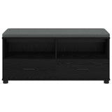 Hall Bench with Cushion with Drawer Black Oak 100 x 38 x 46 cm 891465