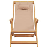 Folding Chair Taupe Solid Wood Eucalyptus and Fabric 366561