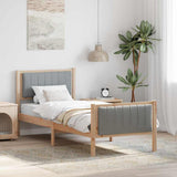 Bed frame Brown and light grey 80 x 200 cm Solid pine wood 878499