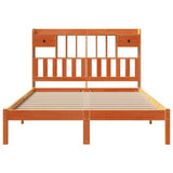 Bookcase Bed without Mattress Wax Brown 140x190 cm Solid Wood Pine 3321640