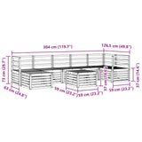 Outdoor Sofa Set 8 pcs White 59 x 59 x 37 cm Solid Acacia Wood 3392214