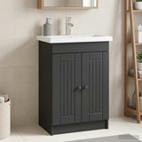 Bathroom under Sink Cabinet Black 56 x 37.5 x 81 cm 890035