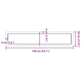 Bathroom Countertop Light Brown 140x30xcm Treated Solid Wood 3156145