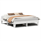 Bed Frame without Mattress White 200x200 cm Solid Wood Pine 855344