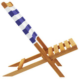 Garden Chairs 2 pcs Blue and white Solid Wood Acacia and Fabric 367695