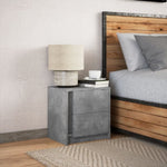 ZNTS Bedside Cabinet with LED Lights Concrete Grey Engineered Wood 852053