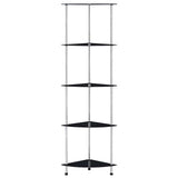 Shelf Black Tempered glass 30x30x130 cm Shelf Square Modern 249521