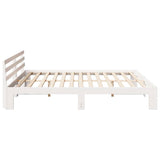 Bed Frame with Headboard White 180 x 200 cm Solid Pine Wood 872600