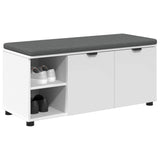 Hall Bench White 100 x 38 x 46 cm Engineered Wood and Fabric 891512