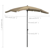Garden Parasol with Pole 200x130 cm Taupe 315554