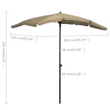 Garden Parasol Taupe Polyester, Steel 200x130 cm Tiltable 315554