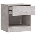 ZNTS Bedside Cabinets 2 pcs with Drawer Concrete Grey 342584