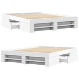 Bed Frame without Mattress White 150x200 cm King Size Engineered Wood 3295464